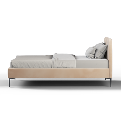 Anna Upholstered Bed with Vertical Headboard Detailing