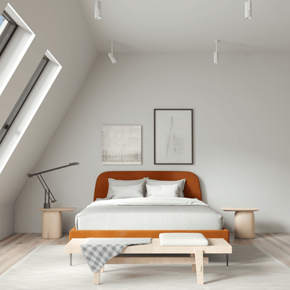 Anna Upholstered Bed with Vertical Headboard Detailing