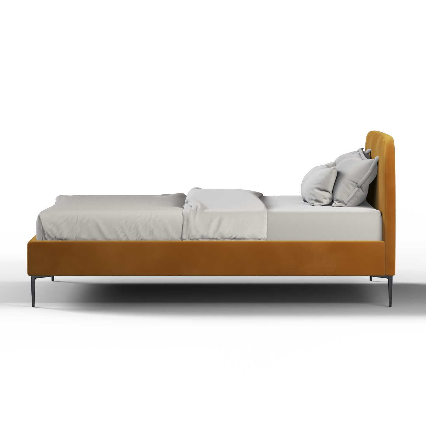 Anna Upholstered Bed with Vertical Headboard Detailing