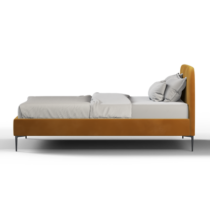 Anna Upholstered Bed with Vertical Headboard Detailing