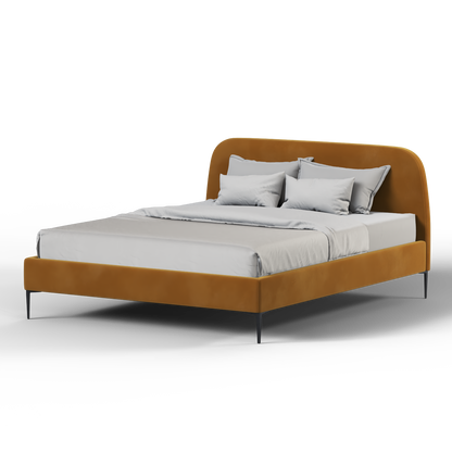 Anna Upholstered Bed with Vertical Headboard Detailing