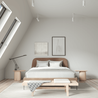 Anna Upholstered Bed with Vertical Headboard Detailing