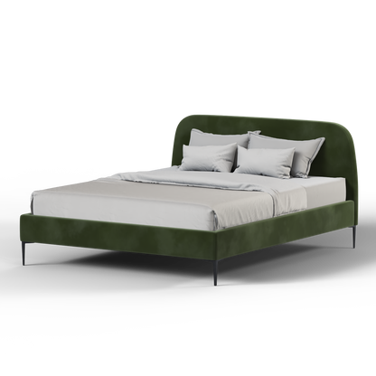Anna Upholstered Bed with Vertical Headboard Detailing