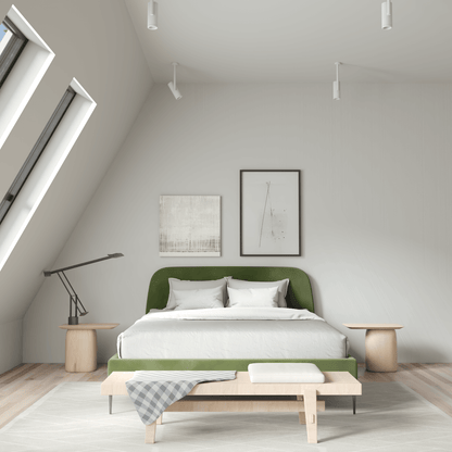 Anna Upholstered Bed with Vertical Headboard Detailing