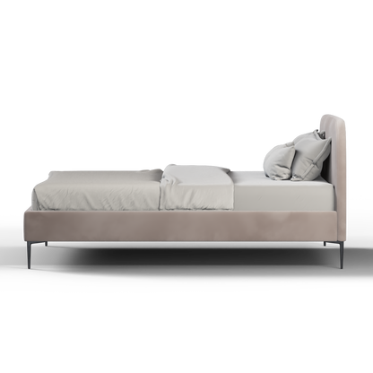 Anna Upholstered Bed with Vertical Headboard Detailing
