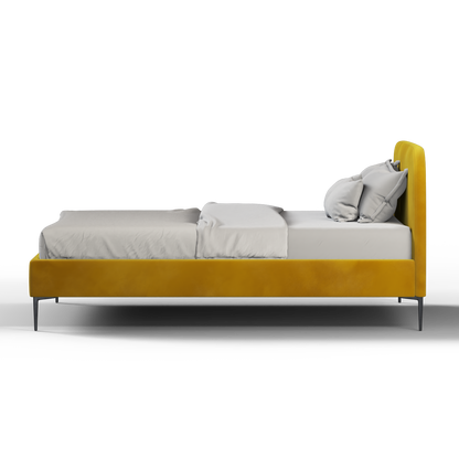 Anna Upholstered Bed with Vertical Headboard Detailing