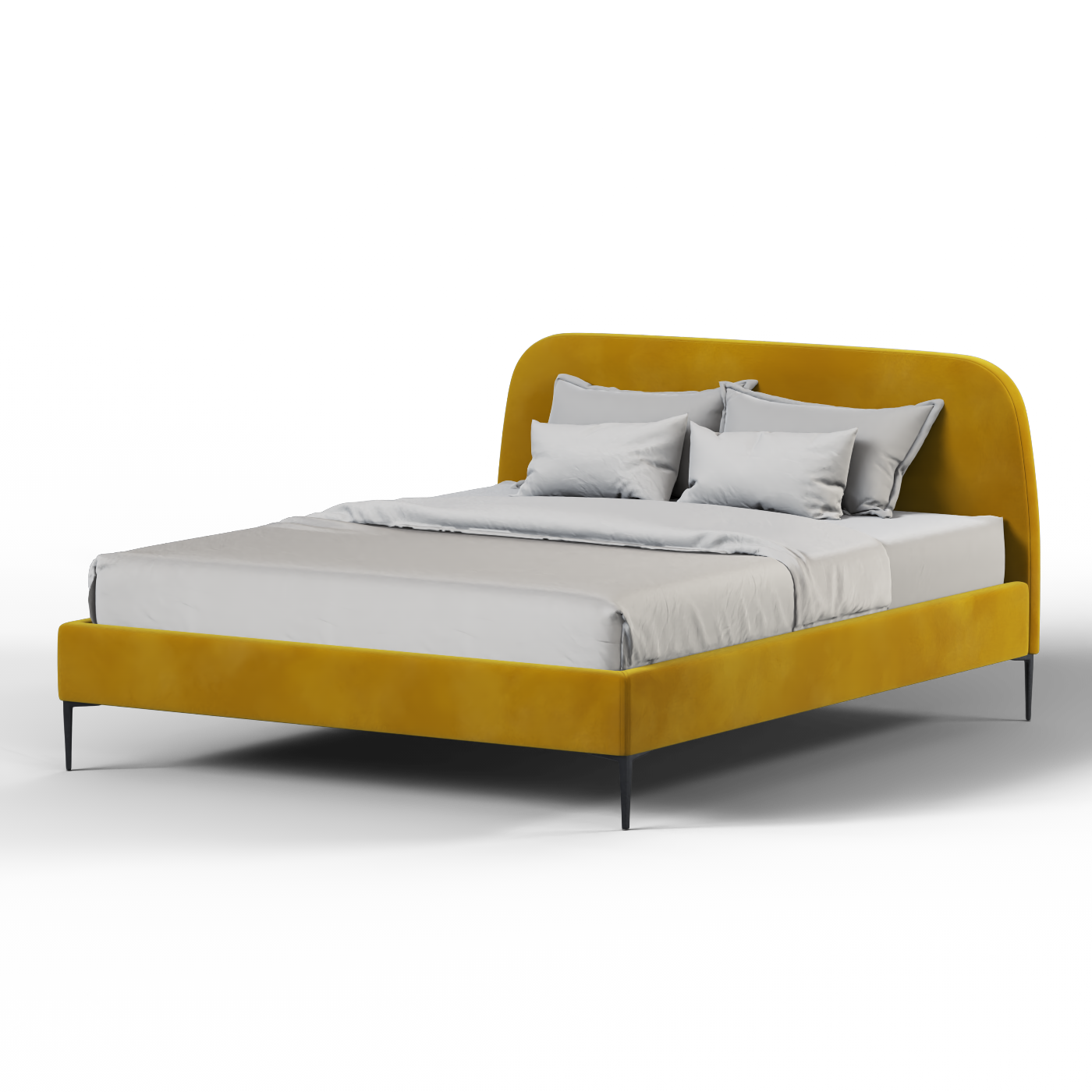 Anna Upholstered Bed with Vertical Headboard Detailing
