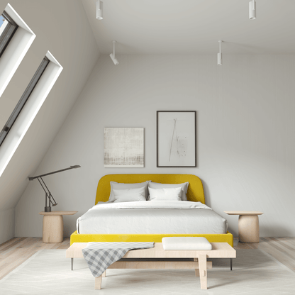 Anna Upholstered Bed with Vertical Headboard Detailing