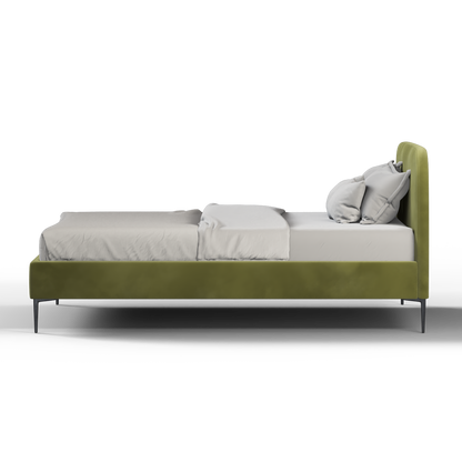 Anna Upholstered Bed with Vertical Headboard Detailing