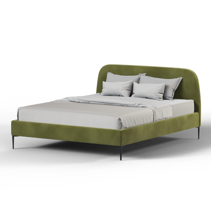 Anna Upholstered Bed with Vertical Headboard Detailing