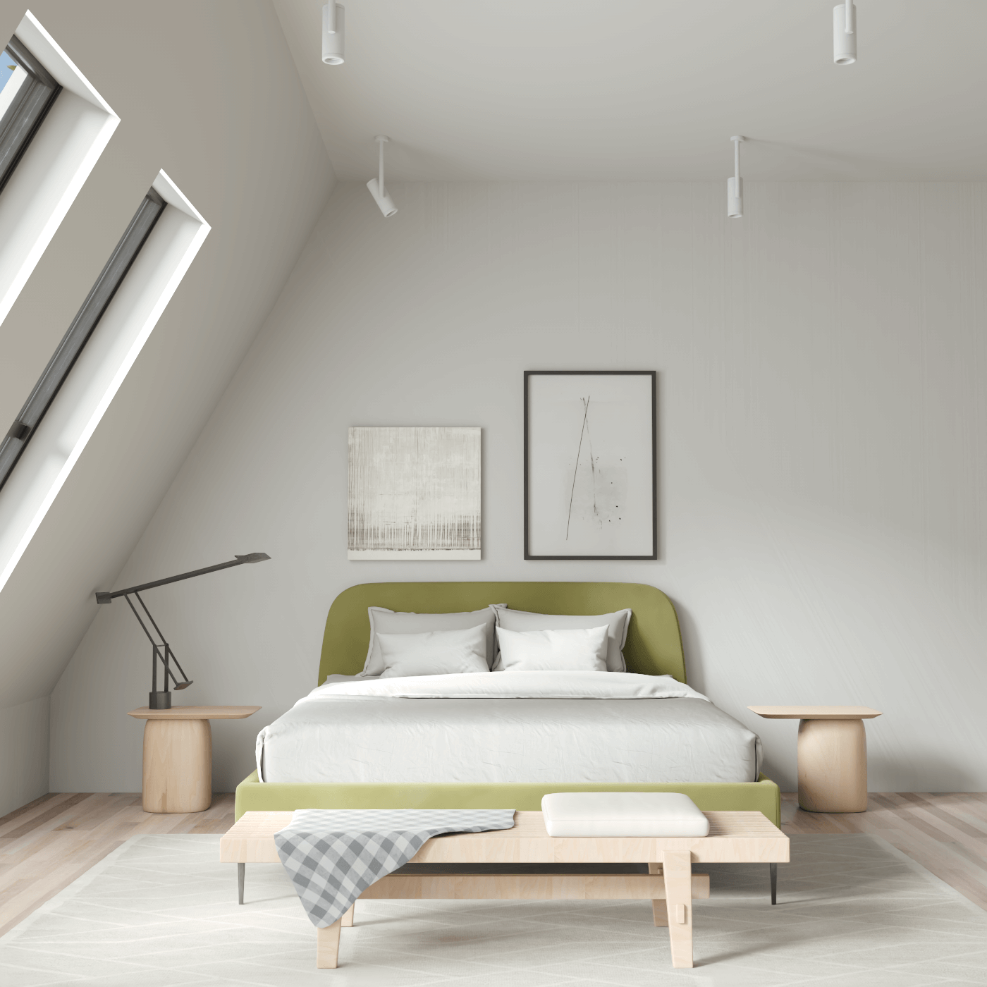 Anna Upholstered Bed with Vertical Headboard Detailing