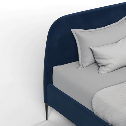 Anna Upholstered Bed with Vertical Headboard Detailing