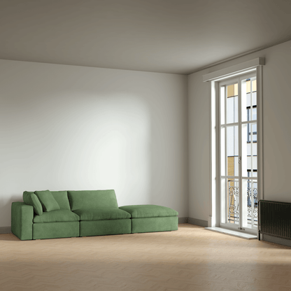 Ari modular corner Sofa with pouffe - Wide fabric range