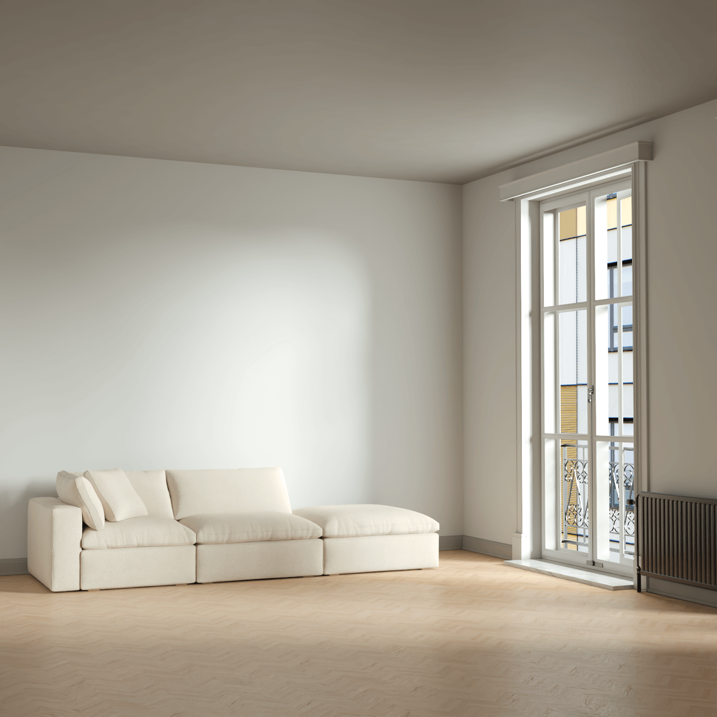 Ari modular corner Sofa with pouffe - Wide fabric range