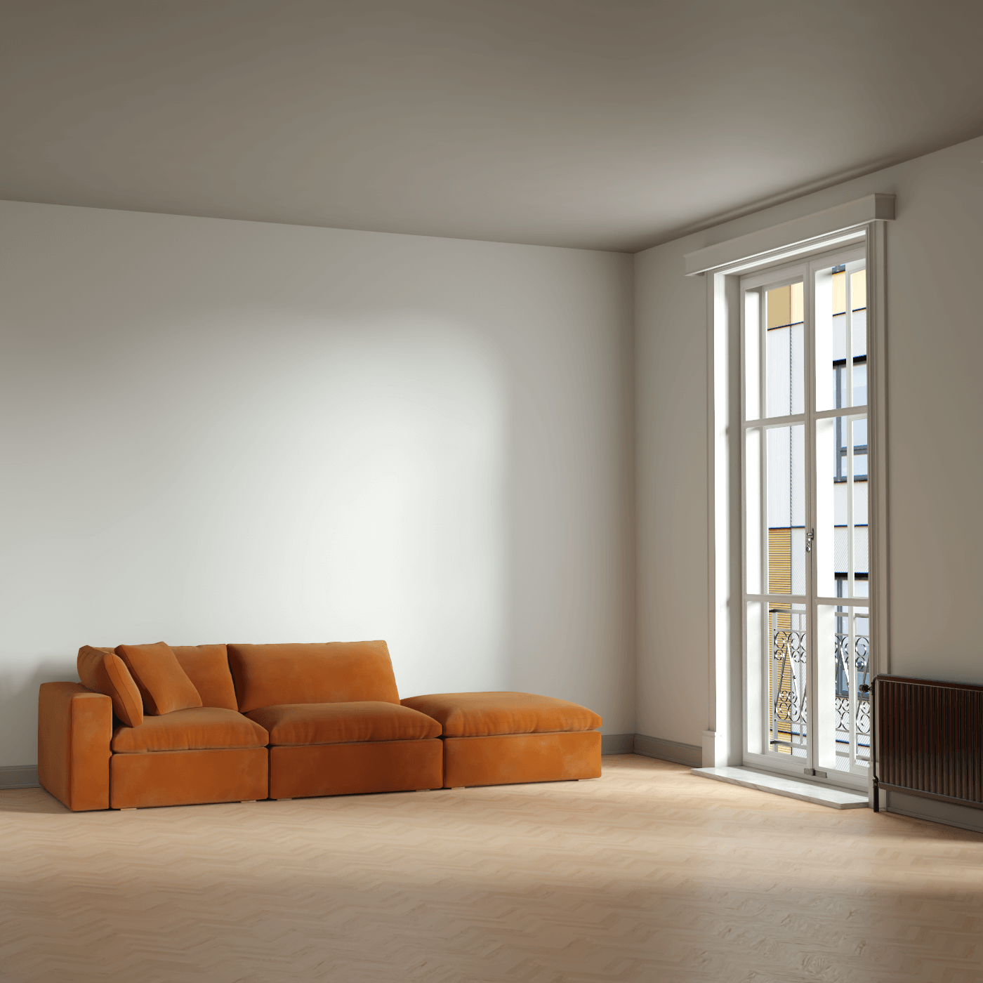 Ari modular corner Sofa with pouffe - Wide fabric range