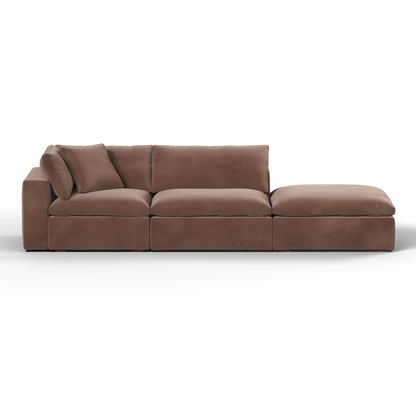 Ari modular corner Sofa with pouffe - Wide fabric range