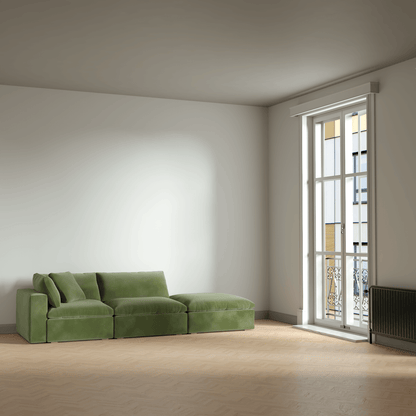 Ari modular corner Sofa with pouffe - Wide fabric range