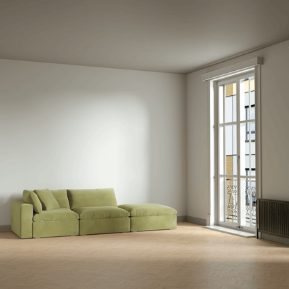 Ari modular corner Sofa with pouffe - Wide fabric range