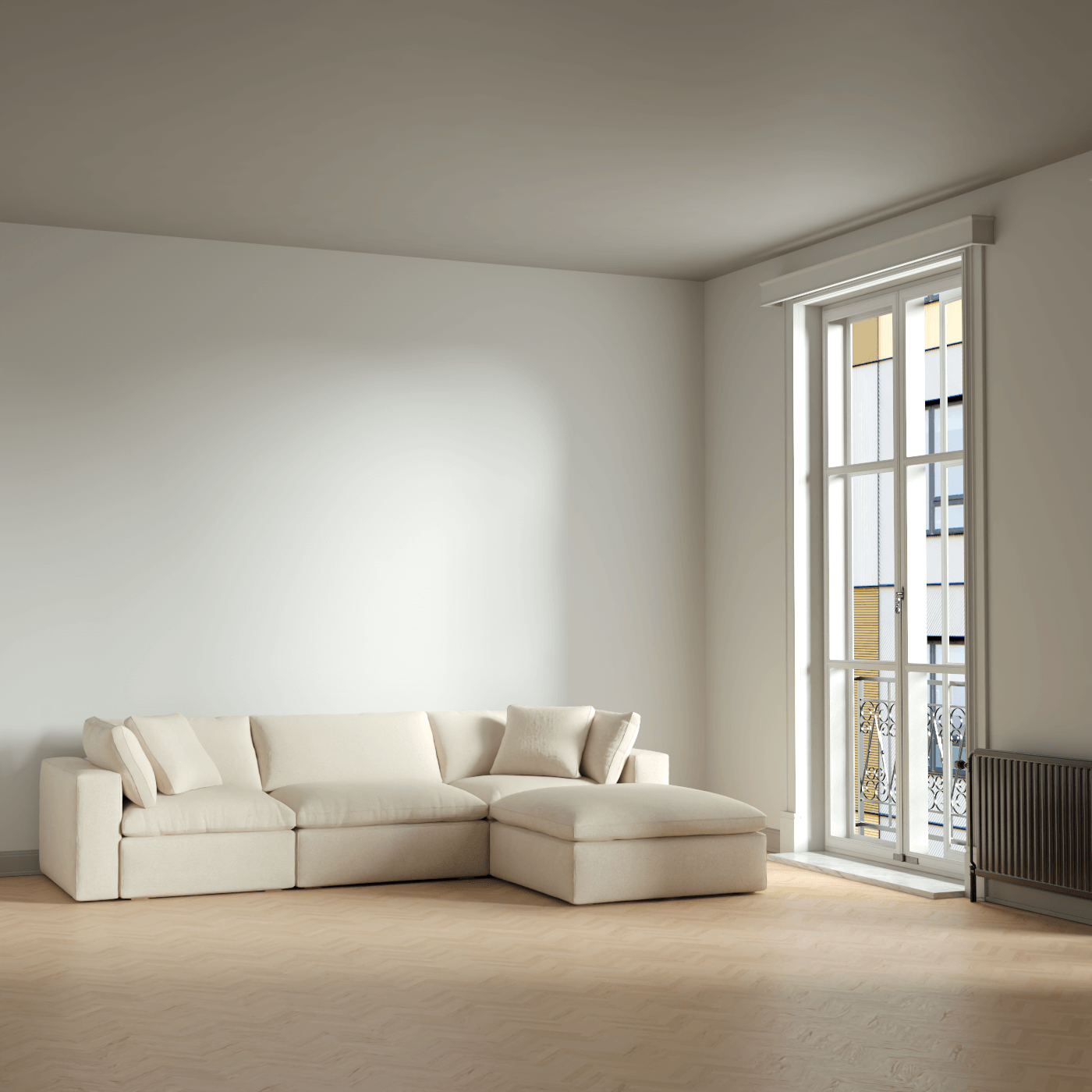 Ari three seater modular corner Sofa With Full Fabric Customisation