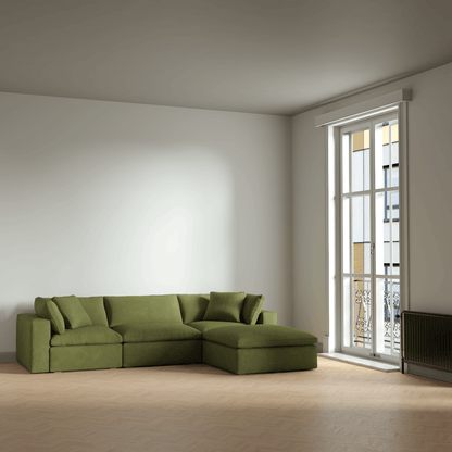 Ari three seater modular corner Sofa With Full Fabric Customisation