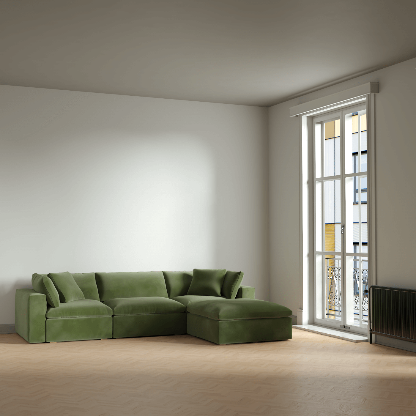Ari three seater modular corner Sofa With Full Fabric Customisation