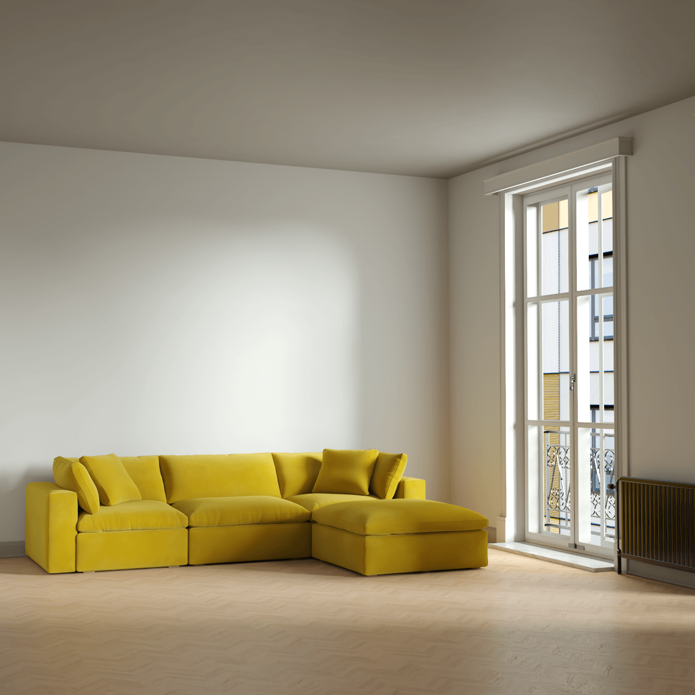Ari three seater modular corner Sofa With Full Fabric Customisation