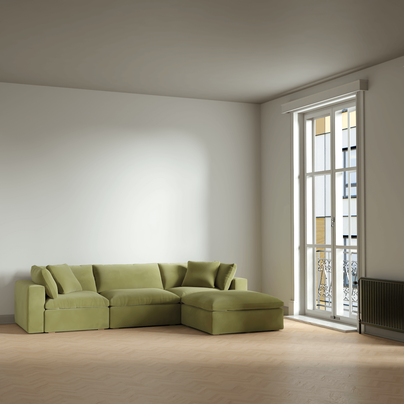 Ari three seater modular corner Sofa With Full Fabric Customisation