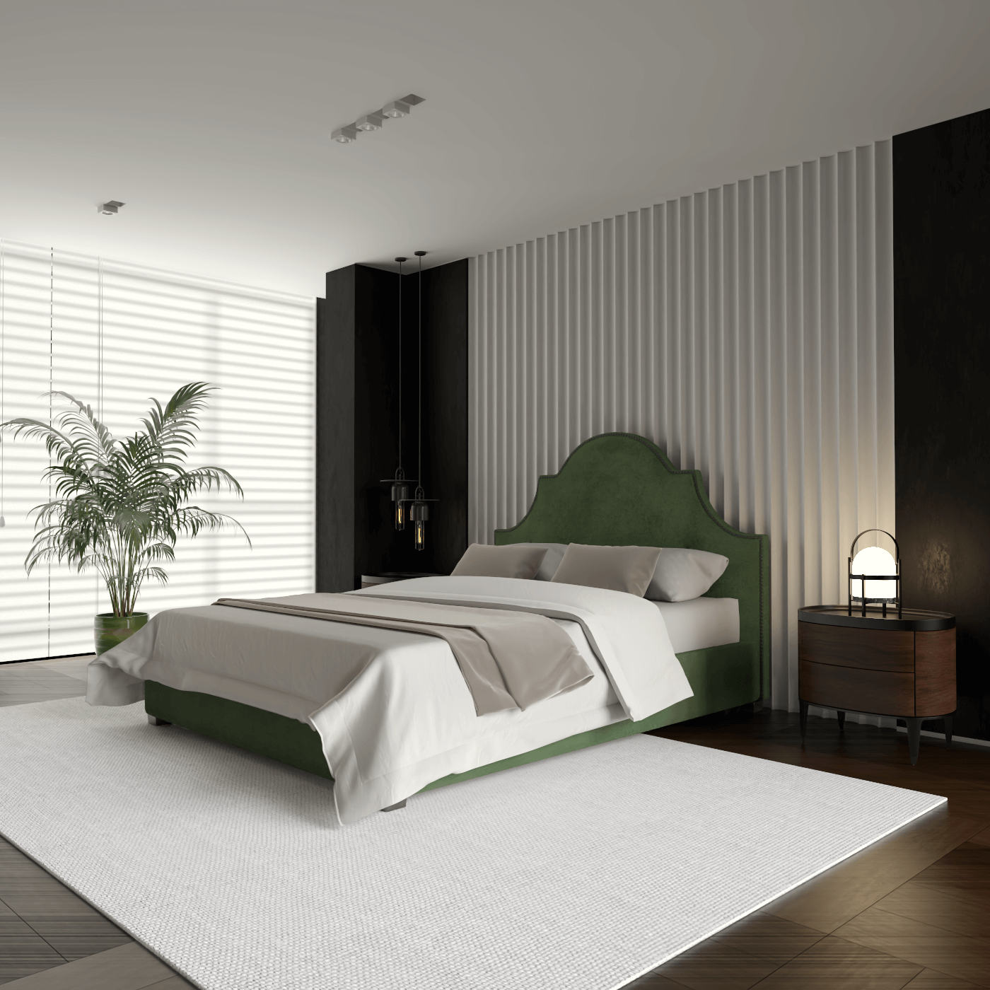 Ariana Double Bed with Elegant Headboard