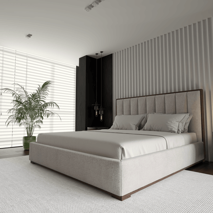 Ava Bed with Framed Vertical Headboard Panels