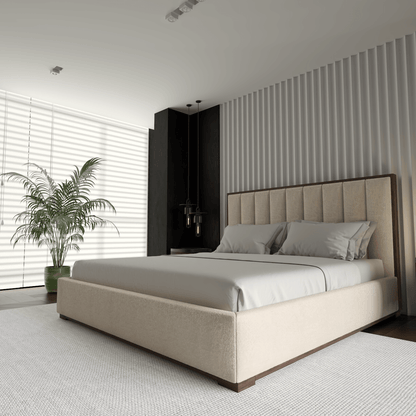 Ava Bed with Framed Vertical Headboard Panels