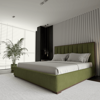 Ava Bed with Framed Vertical Headboard Panels