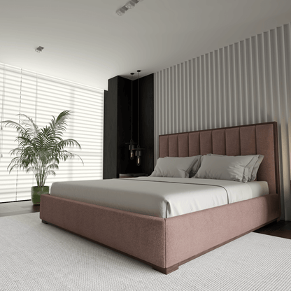 Ava Bed with Framed Vertical Headboard Panels