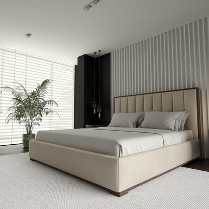Ava Bed with Framed Vertical Headboard Panels