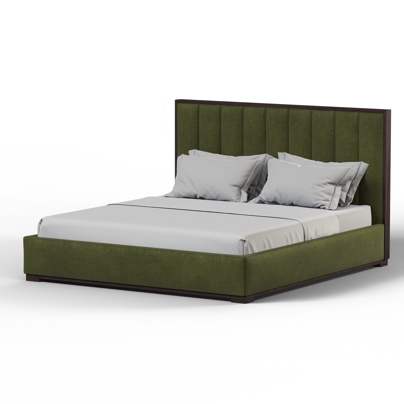 Ava Bed with Framed Vertical Headboard Panels