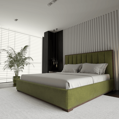 Ava Bed with Framed Vertical Headboard Panels