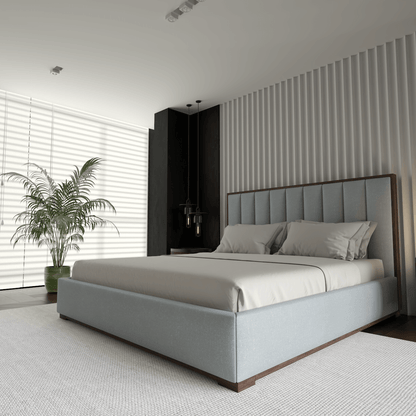 Ava Bed with Framed Vertical Headboard Panels