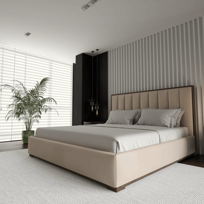 Ava Bed with Framed Vertical Headboard Panels