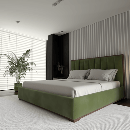 Ava Bed with Framed Vertical Headboard Panels