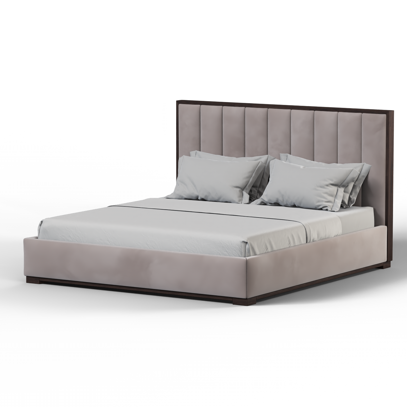 Ava Bed with Framed Vertical Headboard Panels