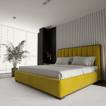 Ava Bed with Framed Vertical Headboard Panels