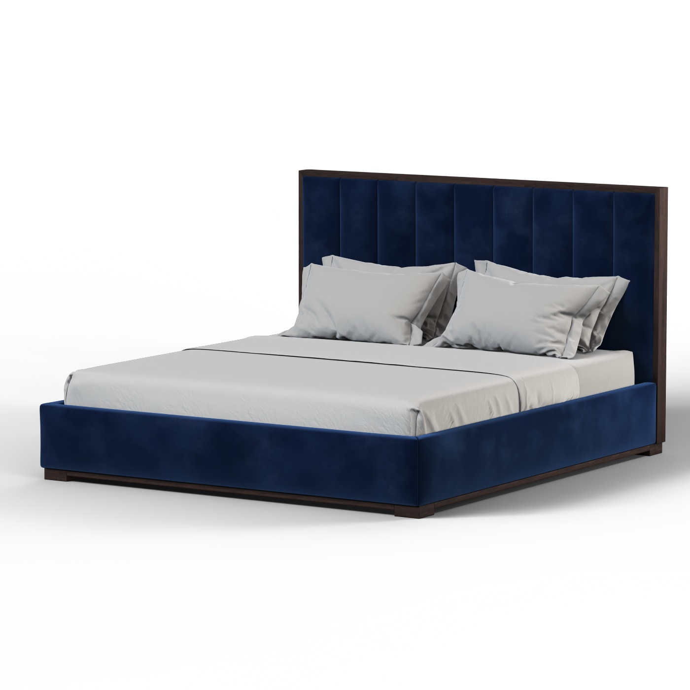 Ava Bed with Framed Vertical Headboard Panels