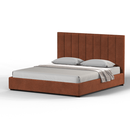Ava High Headboard Bed in Luxe Fabric