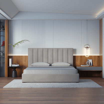 Ava High Headboard Bed in Luxe Fabric