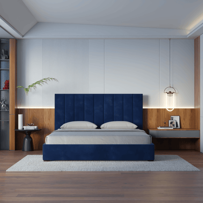 Ava High Headboard Bed in Luxe Fabric