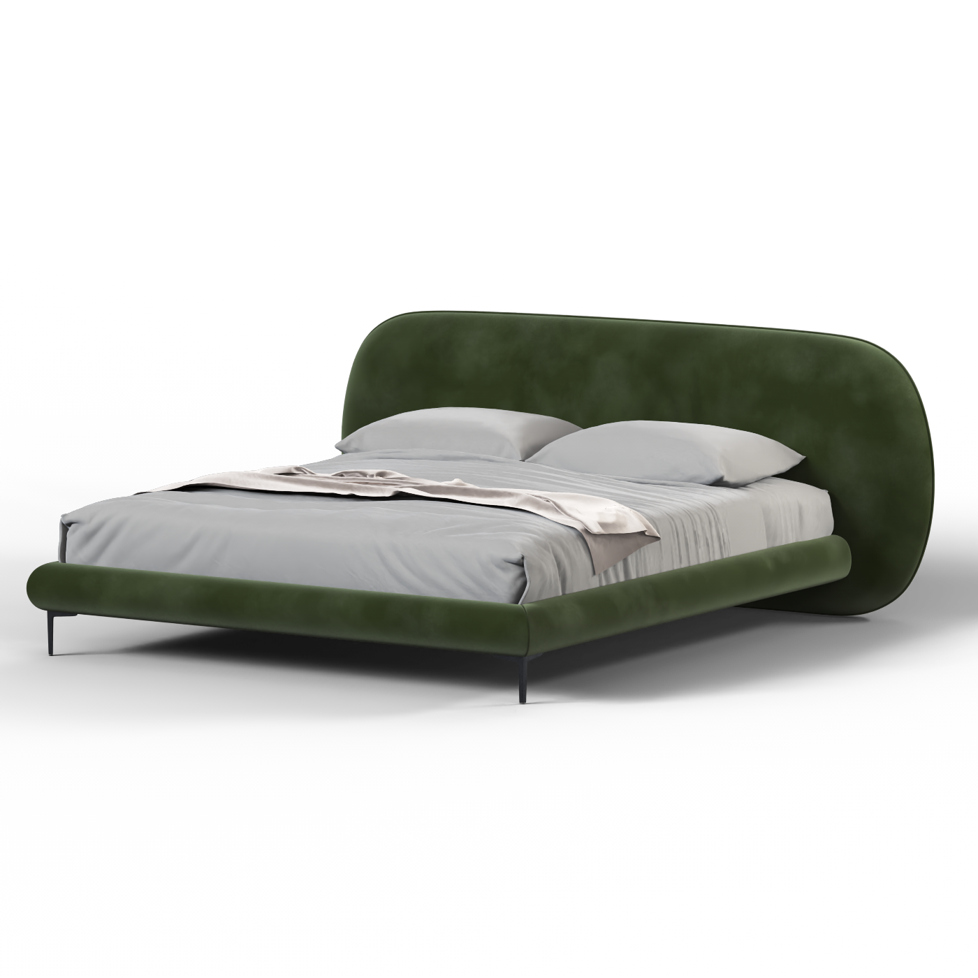 Bolzano Upholstered Bed with Curved Headboard