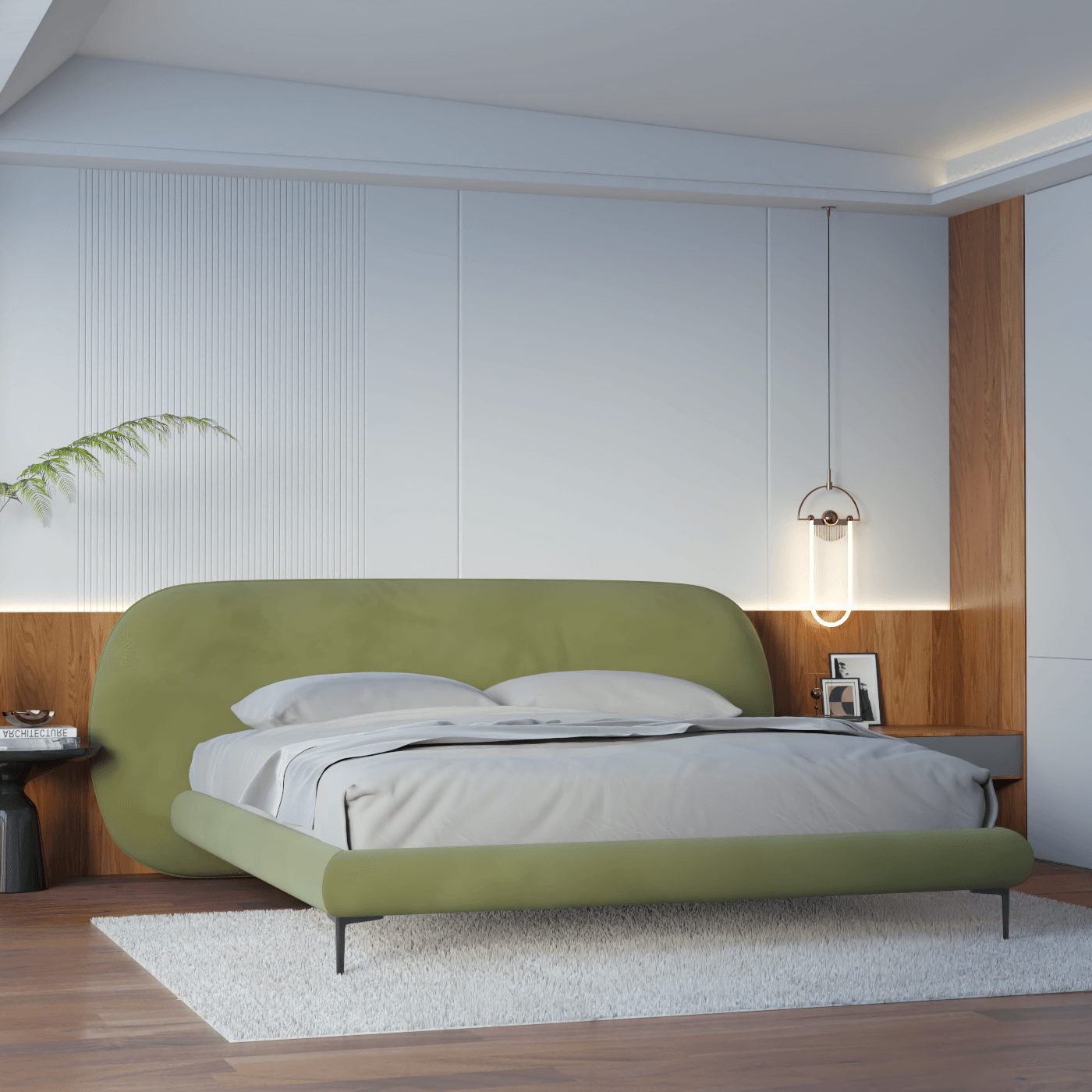 Bolzano Upholstered Bed with Curved Headboard