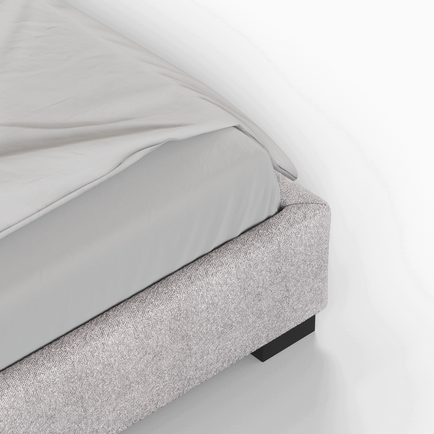 Chloe Upholstered Double Bed in Soft Woven Fabric