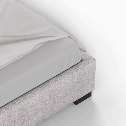 Chloe Upholstered Double Bed in Soft Woven Fabric