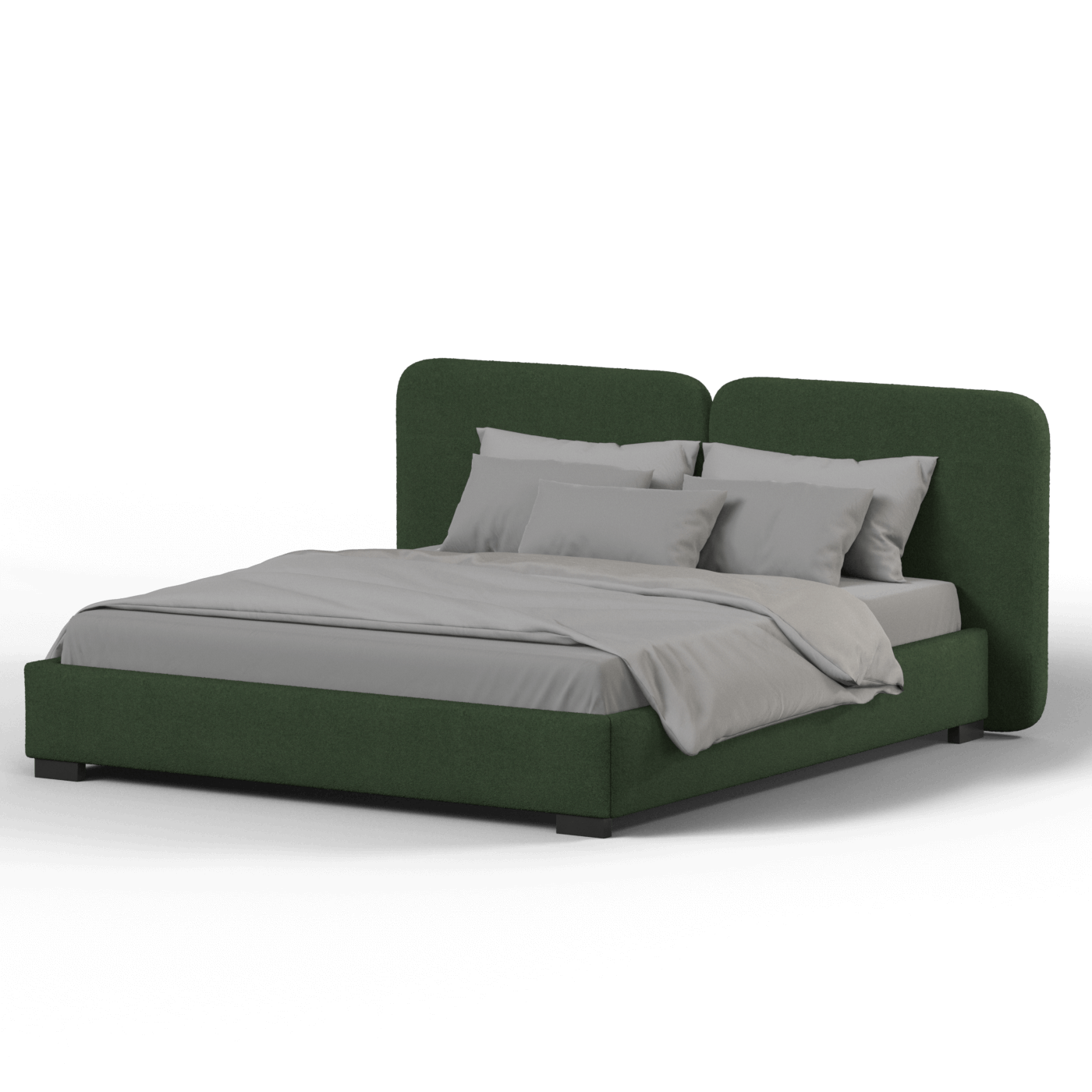 Chloe Upholstered Double Bed in Soft Woven Fabric