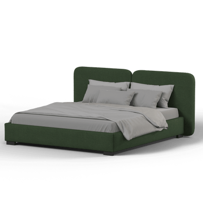 Chloe Upholstered Double Bed in Soft Woven Fabric
